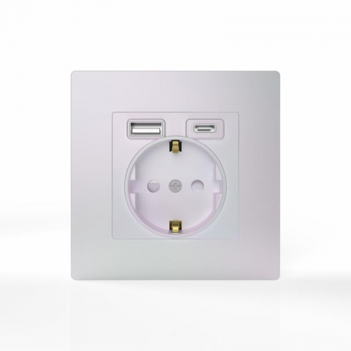 Розетка 1-м СП Pixel IP20 с заземл. с 2-мя заряд. устр. USB тип A+C механизм перламутр. TOKOV ELECTRIC TKE-PX-R1U2AC-C04 TKE-PX-R1U2AC-C04