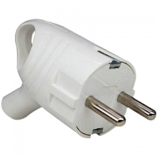 Вилка электрическая с заземл. с кольцом (ушком) 16А 250В IP20 бел. TOKOV ELECTRIC TKL-PLUZR-C01 TKL-PLUZR-C01