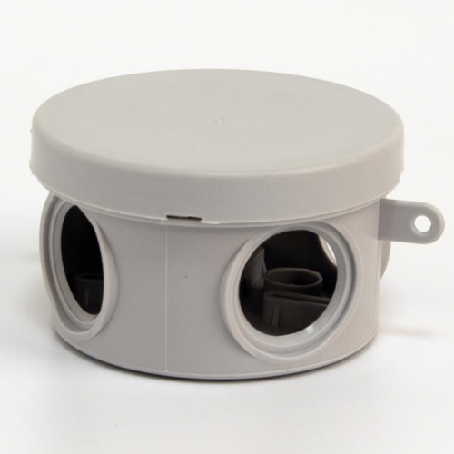 Коробка распределительная ОП 65х40мм 4 каб. вводов IP54 сер. (круг.) TOKOV ELECTRIC TKE-KR-65-40-C06 TKE-KR-65-40-C06