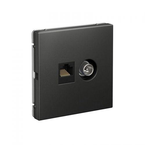 Розетка компьютерная + телевизионная 2-м ArtGallery RJ45 + TV кат.5E базальт SE GAL001489 GAL001489