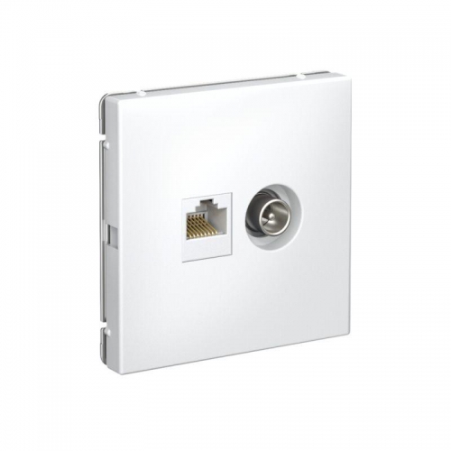 Розетка компьютерная + телевизионная 2-м ArtGallery RJ45 + TV кат.5E бел. SE GAL000189 GAL000189