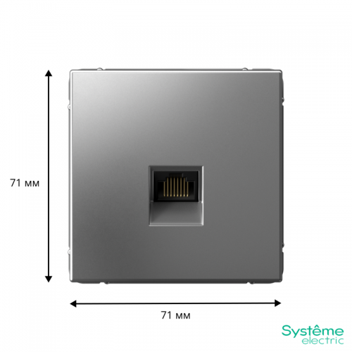 Розетка компьютерная ArtGallery RJ45 кат.6A механизм сталь SE GAL000986 GAL000986