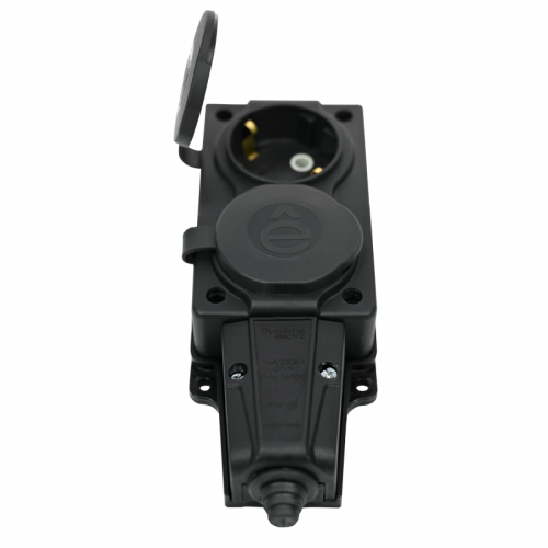 Колодка удлинителя 2-м MultiSet 16А 250В IP44 с заземл. каучук черн. SE MST4102BK MST4102BK