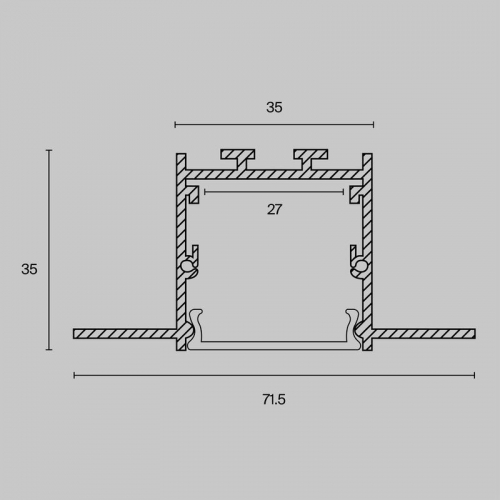 Профиль алюминиевый скрытого монтажа 71х35 Maytoni ALM-7135-S-2M ALM-7135-S-2M