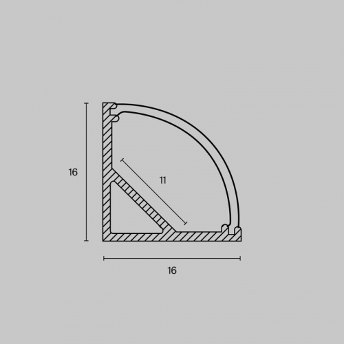 Профиль алюминиевый накладной 16х16 Maytoni ALM008S-2M ALM008S-2M