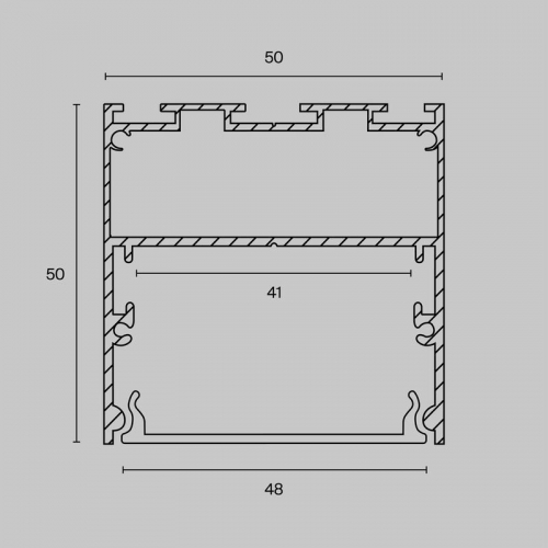 Профиль алюминиевый накладной-подвесной 50х50 Maytoni ALM-5050-S-2M ALM-5050-S-2M