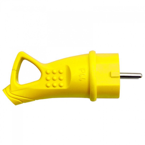 Вилка электрическая 1ф 16А 250В IP44 однофазная с ушком каучук желт. Universal 3080 3080