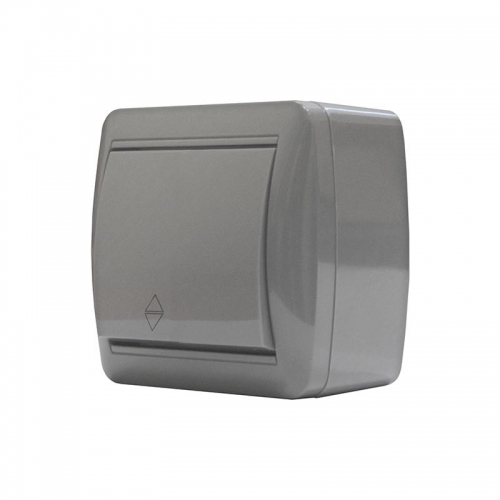 Переключатель проходной 1-кл. ОП Клио 10А IP44 сер. UNIVersal К2230-Gr К2230-Gr