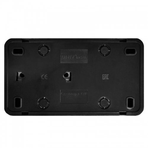 Блок ОП Олимп 2-кл. выкл. 10А + роз. с заземл. 16А 220В горизонт. черн. Universal 7946810 7946810