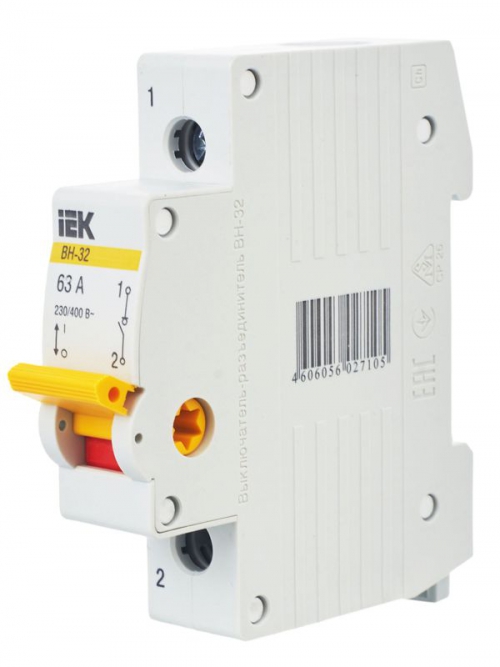 Выключатель нагрузки (мини-рубильник) 1п 63А ВН-32 KARAT IEK MNV10-1-063 MNV10-1-063