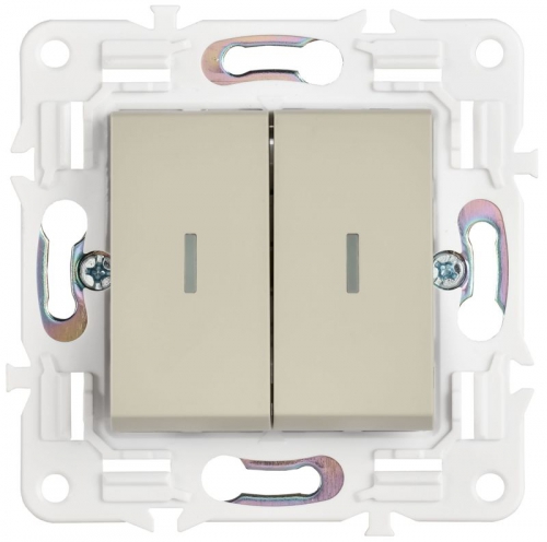 Выключатель проходной 2-кл. SKANDY 10А SK-V10B с индикацией беж. IEK SK-V22-1-10-K10 SK-V22-1-10-K10