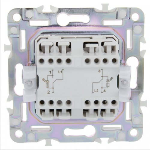 Выключатель проходной 2-кл. SKANDY 10А SK-V10G с индикацией графит IEK SK-V22-1-10-K53 SK-V22-1-10-K53