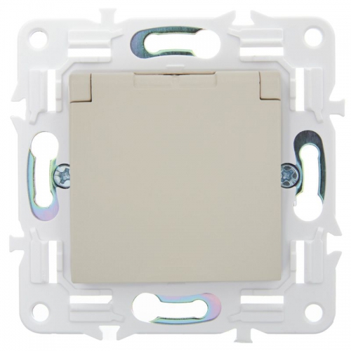 Розетка 1-м SKANDY 16А IP44 с заземл. защ. шторки с крышкой SK-R11B беж. IEK SK-R16-16-44-K10 SK-R16-16-44-K10