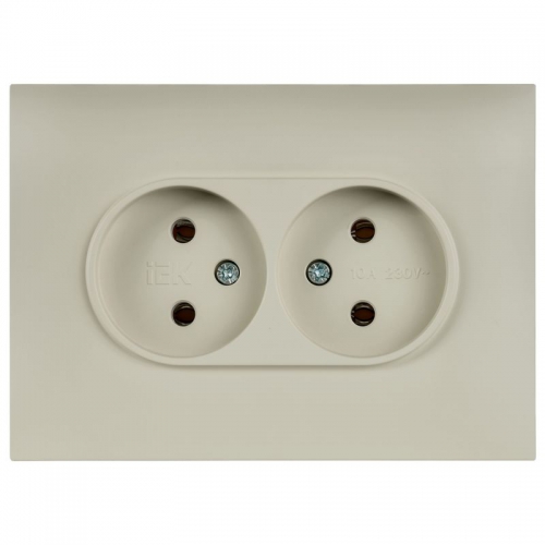 Розетка 2-м SKANDY 10А без заземл. без защ. шторок в сборе SK-R10B беж. IEK SK-R20-10-K10-F SK-R20-10-K10-F