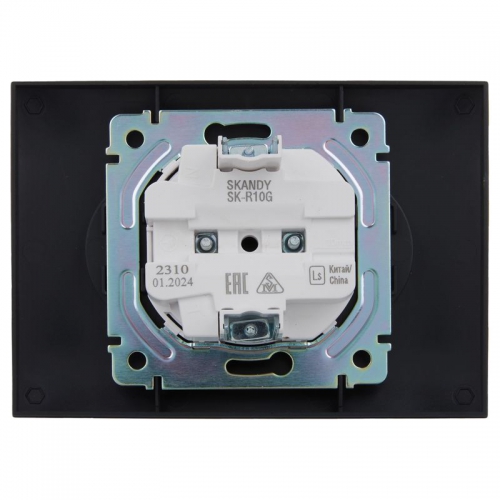Розетка 2-м SKANDY 10А без заземл. без защ. шторок в сборе SK-R10G графит IEK SK-R20-10-K53-F SK-R20-10-K53-F