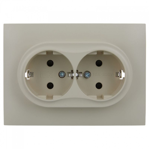 Розетка 2-м SKANDY 16А с заземл. защ. шторки в сборе SK-R07B беж. IEK SK-R24-16-K10-F SK-R24-16-K10-F
