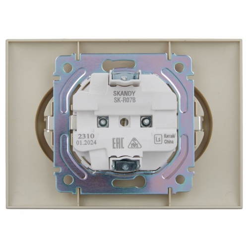 Розетка 2-м SKANDY 16А с заземл. защ. шторки в сборе SK-R07B беж. IEK SK-R24-16-K10-F SK-R24-16-K10-F