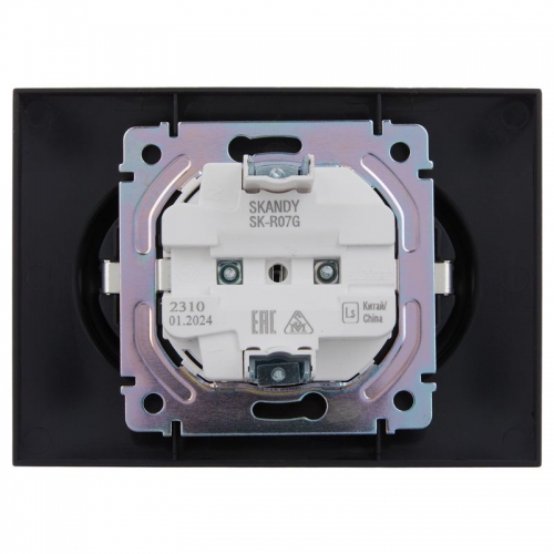 Розетка 2-м SKANDY 16А с заземл. защ. шторки в сборе SK-R07G графит IEK SK-R24-16-K53-F SK-R24-16-K53-F