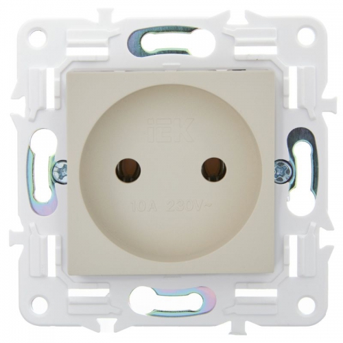Розетка SKANDY 10А без заземл. без защ. шторок SK-R02B беж. IEK SK-R10-10-K10 SK-R10-10-K10