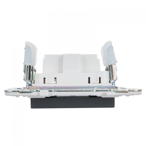 Розетка SKANDY 10А без заземл. без защ. шторок SK-R02G графит IEK SK-R10-10-K53 SK-R10-10-K53