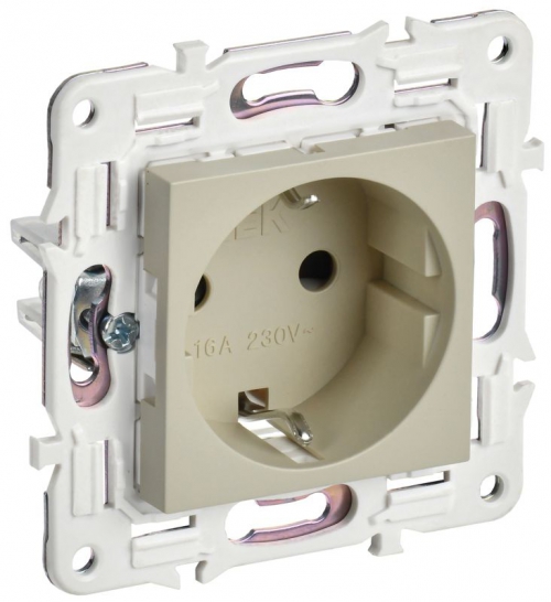 Розетка SKANDY 16А с заземл. без защ. шторок SK-R05B беж. IEK SK-R11-16-K10 SK-R11-16-K10
