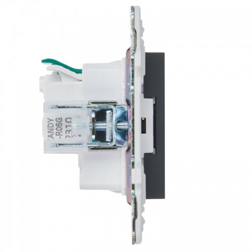 Розетка SKANDY 16А с заземл. защ. шторки безвинт. крепл. SK-R06G графит IEK SK-R14-16-1-K53 SK-R14-16-1-K53