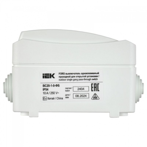Выключатель проходной 1-кл. ОП Форс IP54 ВС20-1-0-ФБ бел. IEK EVS10-K01-10-54-DC EVS10-K01-10-54-DC