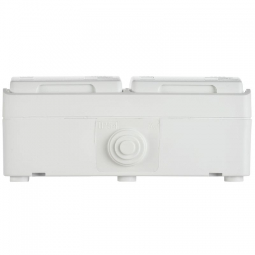 Розетка 2-м ОП Форс РСб22-3-ФБ 16А IP54 с заземл. защ. шторки бел. IEK ERS22-K01-16-54-DC ERS22-K01-16-54-DC