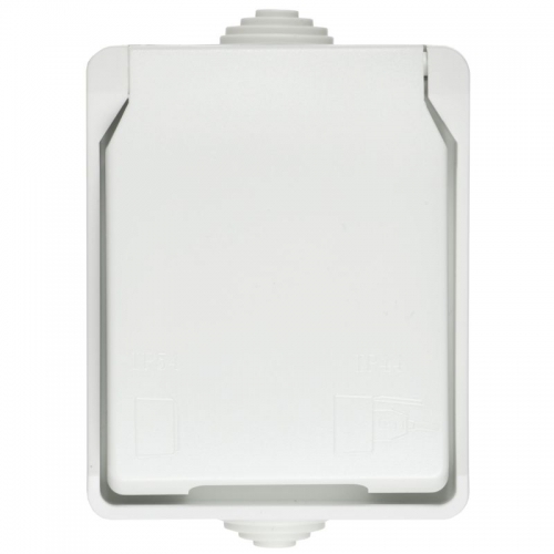 Розетка ОП Форс РСб20-3-ФБ 16А IP54 с заземл. защ. шторки бел. IEK ERS12-K01-16-54-DC ERS12-K01-16-54-DC