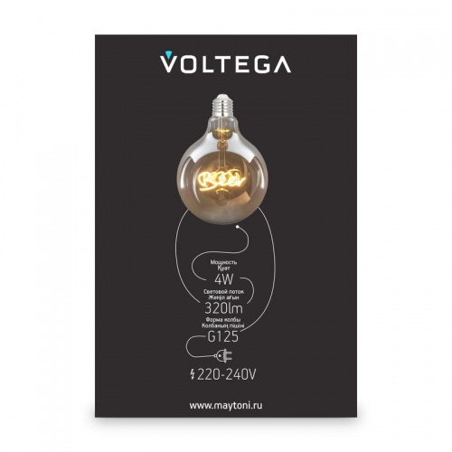 Лампа светодиодная филаментная Loft 271 G125 4Вт 2500К E27 Voltega 8555 8555