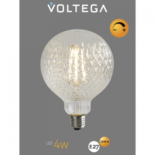 Лампа светодиодная филаментная Loft 271 YX-G125175LFFEC01 4Вт 2200К E27 DIM Voltega 8574 8574