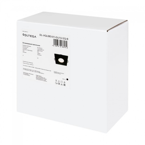 Светильник 270 10Вт GU10х1 IP65 встраив. Voltega DL-VGL083-01-GU10-SQ-B DL-VGL083-01-GU10-SQ-B