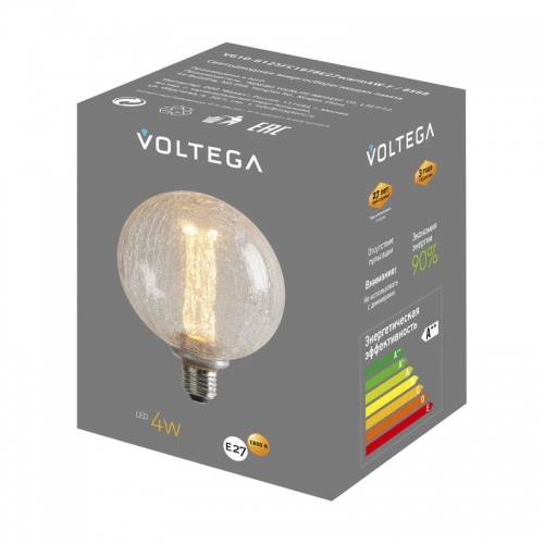 Лампа светодиодная Loft Led G125FC1978 4Вт 1800К E27 Voltega 8568 8568