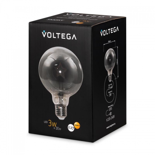 Лампа светодиодная Loft Led G95 3Вт 3000К E27 Voltega 8521 8521