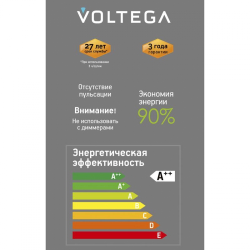 Лампа светодиодная Loft Led G95 4Вт 1800К E27 Voltega 8577 8577