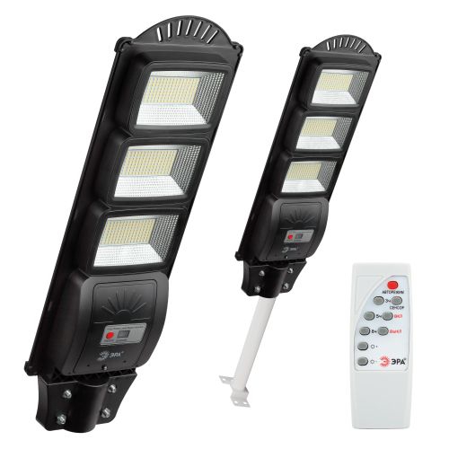 Светильник 60Вт 5000К IP65 700лм консольный на солнечной батарее SMD с кронштейном с датчиком движения ПДУ Эра Б0046802 Б0046802