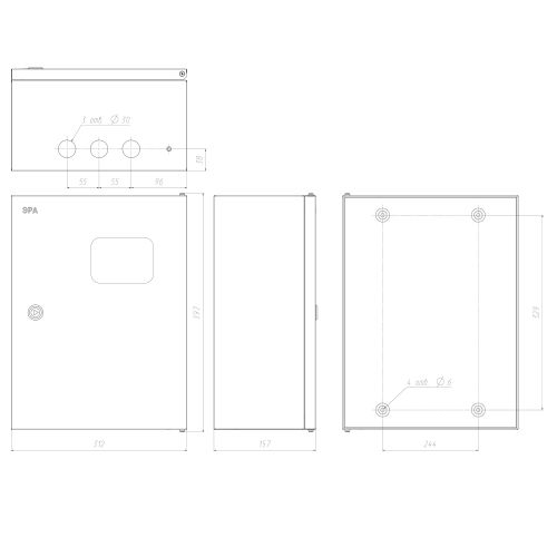 Корпус металлический ЩУ 3-1-0 76 У1 395x310x155 IP54 NO_SIMPLE_STM_SHU-3/1-0 ЭРА Б0046704 Б0046704