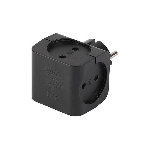 Разветвитель 4-м без заземл. 16А IP20 SP-4-B черн. Эра Б0008207 Б0008207