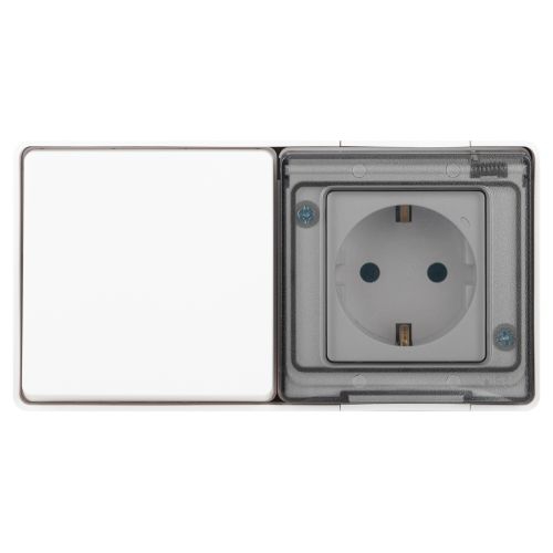 Блок розетка с выключателем Эксперт 11-7501-01 IP55 16А (10AX)-250В ОУ бел. Эра Б0063288 Б0063288