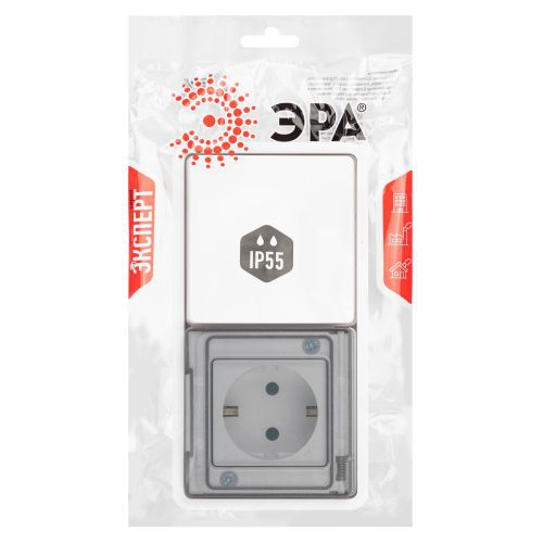 Блок розетка с выключателем Эксперт 11-7521-01 IP55 16А (10AX)-250В СУ бел. Эра Б0063261 Б0063261