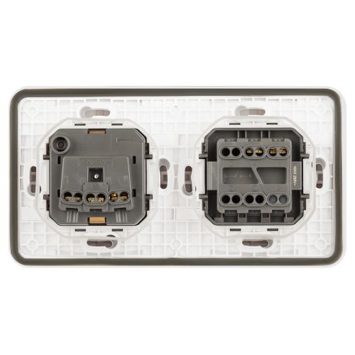 Блок розетка с выключателем Эксперт 11-7521-01 IP55 16А (10AX)-250В СУ бел. Эра Б0063261 Б0063261