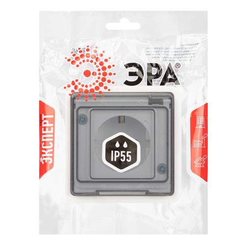 Розетка Эксперт 11-2521-01 2P+E IP55 16А-250В СУ бел. Эра Б0063259 Б0063259