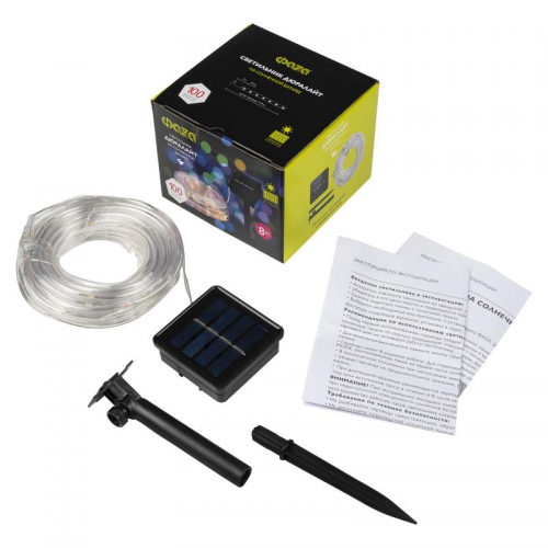 Светильник светодиодный садовый SLR-G06-100M 100LED дюралайт RGB мультицвет (заменяемый Ni-MH 500мА.ч аккумулятор) ФАZА 5060081 5060081