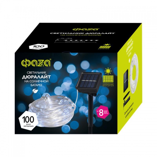 Светильник светодиодный садовый SLR-G06-100W 100LED дюралайт (заменяемый Ni-MH 500мА.ч аккумулятор) бел. ФАZА 5060098 5060098
