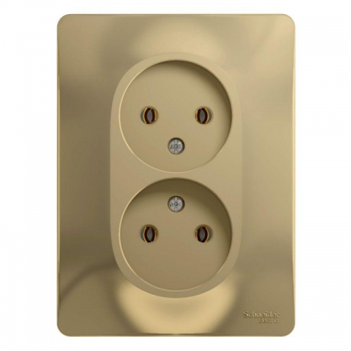 Розетка 2-м СП Glossa 16А IP20 без заземл. в сборе титан SE GSL000420 GSL000420