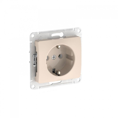 Розетка Glossa 16А с заземл. быстрозажим. клем. механизм беж. SE GSL000243S GSL000243S