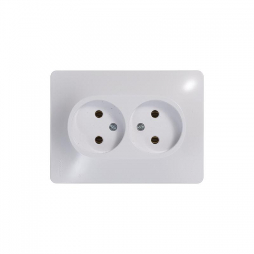Розетка 2-м СП Glossa 16А IP20 без заземл. бел. SE GSL000120 GSL000120