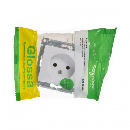 Розетка 1-м СП Glossa 16А IP20 без заземл. механизм бел. SE GSL000141 GSL000141
