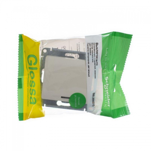 Выключатель 1-кл. СП Glossa 10А IP20 (сх. 1а) 10AX с подсветкой механизм беж. SE GSL000213 GSL000213