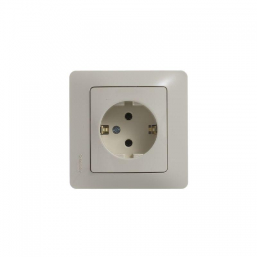 Розетка 1-м СП Glossa 16А IP20 с заземл. в сборе беж. SE GSL000242 GSL000242